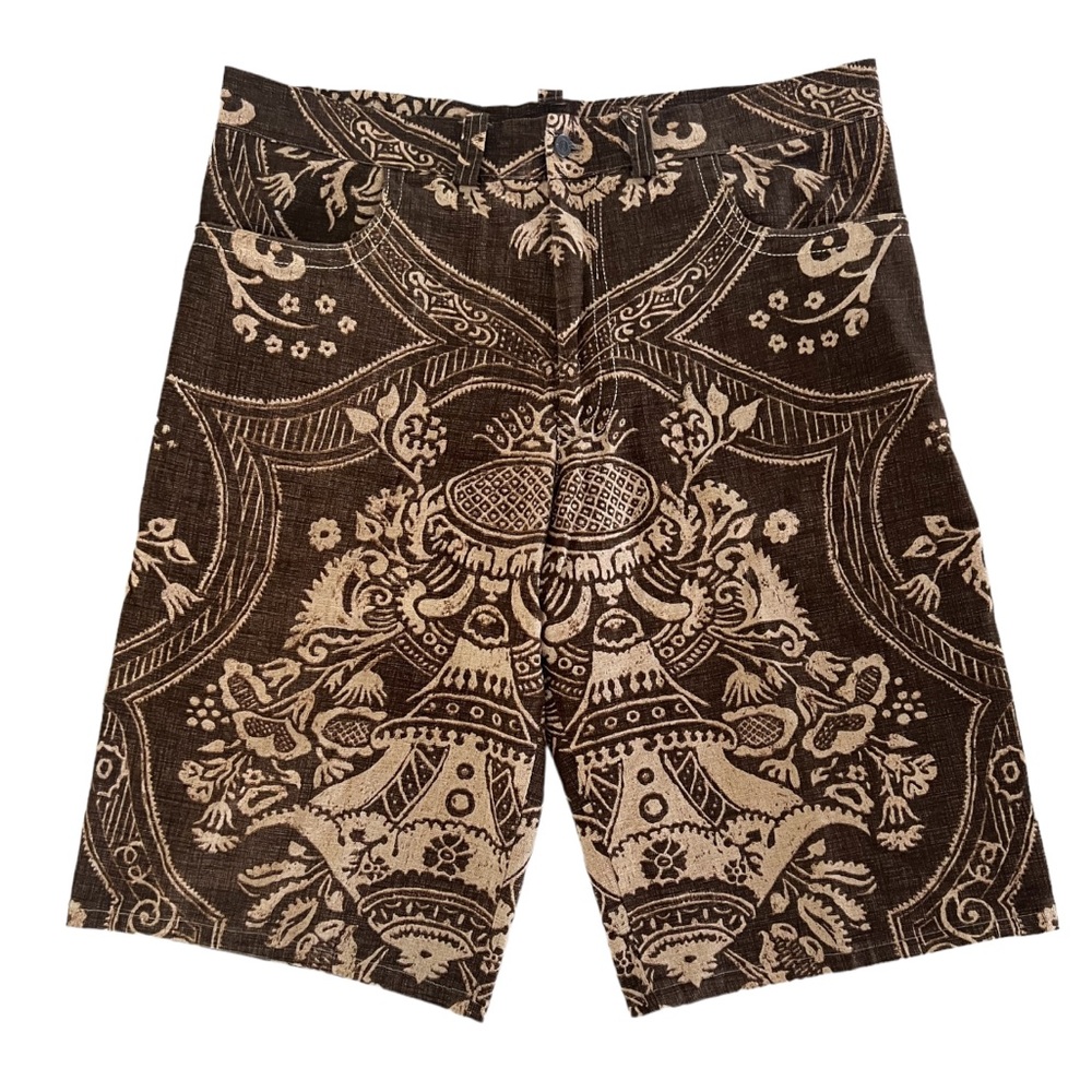 Hawaiian Shorts Bermuda vintage tiki bark cloth aloha Hawaiian 39 waist